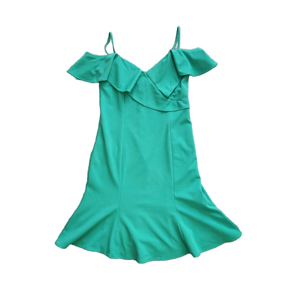 🌿 Marina Cold Shoulder Green Dress 🌿